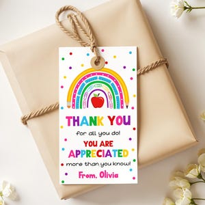 EDITABLE Teacher Appreciation Tags Teacher Appreciation Week Gift Tags Thank You Teacher Gift Tag Printable End of School Year Tag 0206