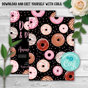 Editable Donut and Diapers Sprinkle Invitation. Pink Donut - Etsy
