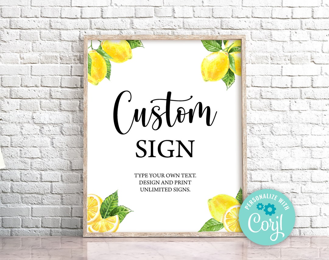 EDITABLE A Little Lemon is on the Way Custom Sign Lemon Custom Sign ...
