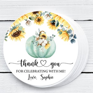 EDITABLE Pumpkin Thank You Tags Blue Pumpkin Favor Tag Pumpkin Gift Tags Autumn Thank You Tag Fall Favor Tag Pumpkin Birthday Tag 0153