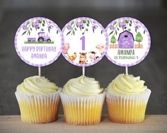 Farm Animal Cupcake Toppers - 10-Piece Set For Farm-Themed Birthday Parties & Cake Decorating