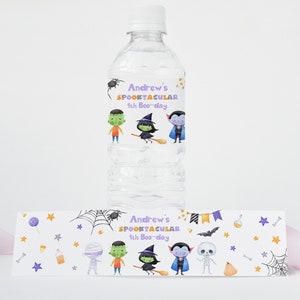 EDITABLE Halloween Costume Party Bottle Label Spooktacular Halloween Birthday Water Label Halloween Bottle Label Kids Halloween Party 0180