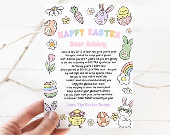 Editable Easter Bunny Letter Easter Basket Personalized Letter From The Easter Bunny Easter Basket Gift Kids Game Easter Morning Letter 0245