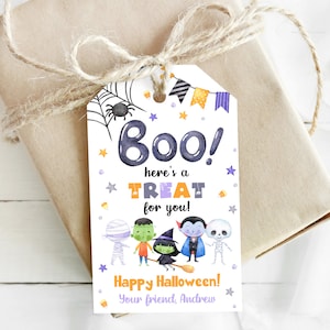 EDITABLE Halloween Favor Tags Boo Halloween Tags Halloween Trick Or Treat Favor Tag Halloween Treat Tag Spooky Halloween Gift Tag 0180