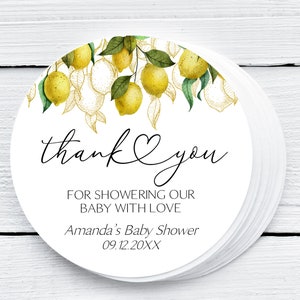 EDITABLE Lemon Thank You Tags Lemon Favor Tag Lemon Gift Tag Citrus Thank You Tag Lemonade Favor Tag Lemon Baby Shower Tag 0199