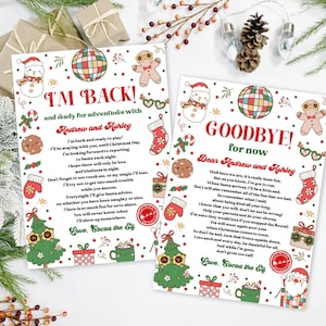 Paquete de letras de elfo editables Conjunto de letras de elfo Carta de llegada de elfo Carta de elfo de Navidad Carta de regreso Carta de elfo de bienvenida, adiós y despedida 0243