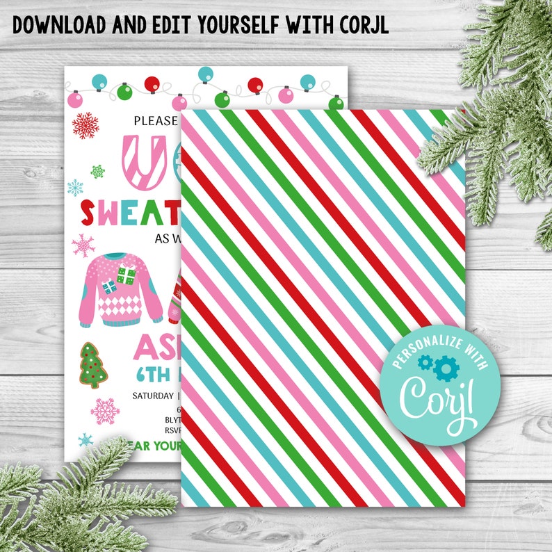 Ugly Sweater Birthday Invitation Ugly Sweater Invitation Etsy