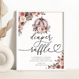 Fall Pumpkin Baby Shower Diaper Raffle Sign Rustic Pumpkin Baby Shower Decoration Autumn Pumpkin Diaper Raffle Sign Autumn Baby Shower 0176