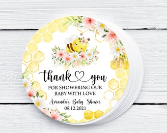 Editable Bee Baby Shower Thank You Tags (Digital Download)