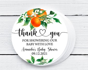EDITABLE Orange Thank You Tags A Little Cutie Baby Shower Favor Tag Citrus Thank You Tag Orange Favor Tag A Little Cutie Is On The Way 0147