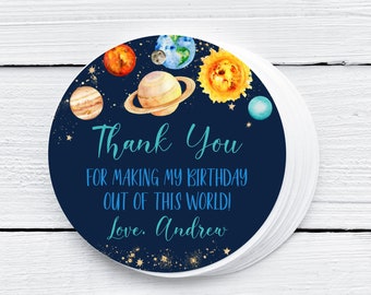 EDITABLE Space Birthday Favor Tags Galaxy Planets Outer Space Tag Outer Space Thank You Tags Galaxy Gift Tags Trip Around the Sun Tags 0142