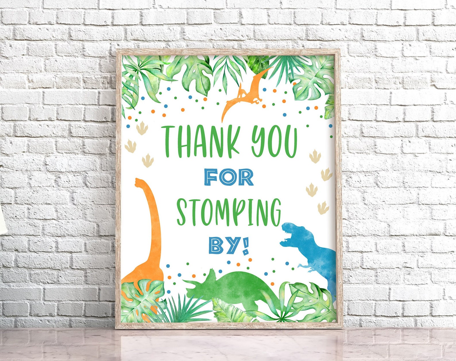 Dinosaur Stickers - 40 Adhesive Thank You Labels For Birthday Or Baby Shower Party Favors
