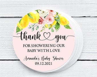 Editable Lemon Thank You Tags, Citrus Favor Tags (Digital Download)