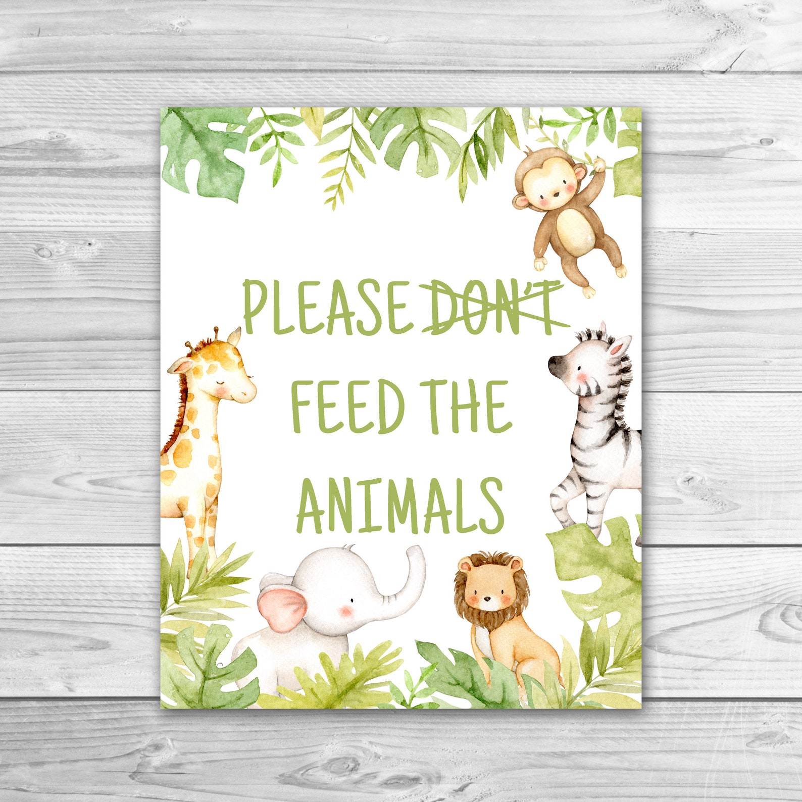 Don't Feed the Animals Birthday Sign Party Animals Safari - Etsy