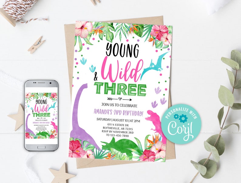 dinosaur birthday invitation