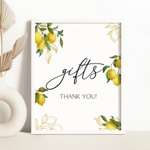 Lemon Gifts Table Sign Citrus Gifts Sign Bridal Baby Shower Brunch Lemon Party Decor Sign She Found Her Main Squeeze Bridal Shower Sign 0199