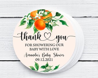 EDITABLE Orange Thank You Tags A Little Cutie Baby Shower Favor Tag Citrus Thank You Tag Orange Favor Tag A Little Cutie Is On The Way 0147