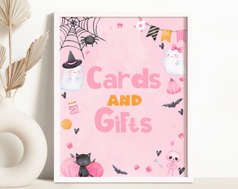 Halloween Cards and Gifts Sign Spooktacular Halloween Birthday Decor Pink Halloween Ghost Party Sign Birthday Halloween Decor 0154