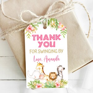 EDITABLE Safari Animals Favor Tag, Printable Jungle Favor tags, Safari Custom Tags, Safari Favor Tag, WILD Animals Tag, 0107