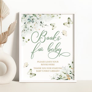 Salie groene vlinder baby shower boeken voor baby teken Greenery vlinder boeken voor baby shower strooi teken eerste baby's bibliotheek 0174