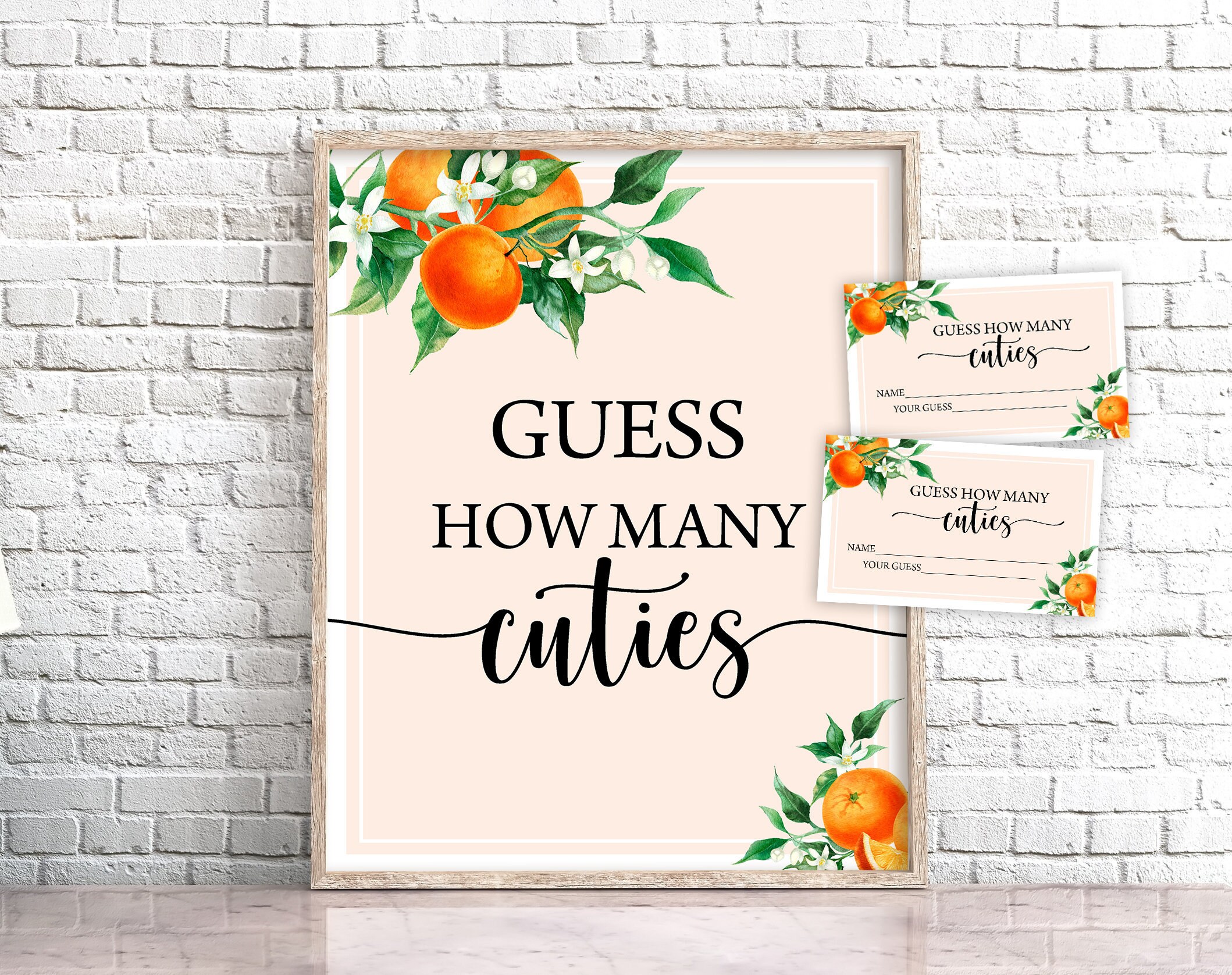 Orange Guess How Many Cuties Game Sign Orange Cuties Baby Etsy