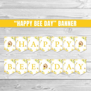 Bee Happy Bee Day Banner Bee 1st Birthday Banner Bee Birthday Banner Bumble Bee Birthday Decoration Little Honey Bee First Bee-day 0148