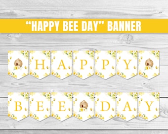 Bee Happy Bee Day Banner Bee 1st Birthday Banner Bee Birthday Banner Bumble Bee Birthday Decoration Little Honey Bee First Bee-day 0148