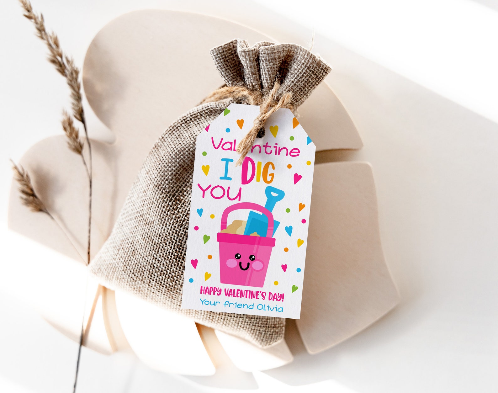 Editable Valentine I Dig You Gift Tag Shovel I Dig You Valentine Gift ...