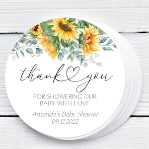 EDITABLE Sunflower Favor Tag Printable Sunflower Baby Shower Thank You Tags Sunflower Gift Tag Rustic Sunflower Baby Shower  Favor Tag 0173