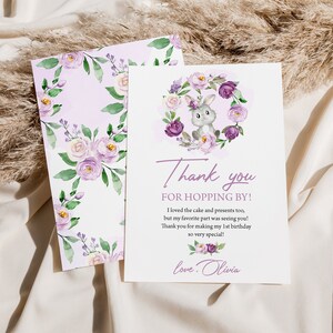 Editable Bunny Thank You Card Some Bunny Thank You Note Spring Floral ...