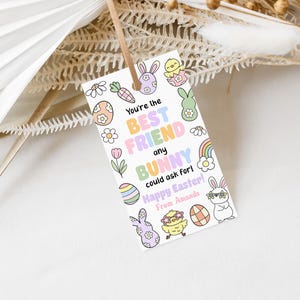 EDITIERBARE Ostergeschenkanhänger Ostern Du bist der Beste Freund Jeder Hase könnte um Favor Tag bitten Kinder Ostern Tag Klassenzimmer Osterhase Tag 0245