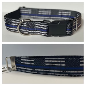 Thin Blue Line Collar or Keychain