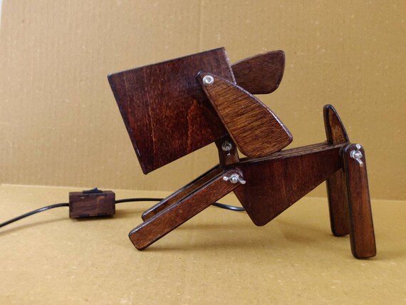 wooden study lamp