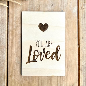 Houten kaart met afbeelding of tekst 10 x 15 cm - Valentijn kaartje geboortekaartje geboortekaart babykaart gepersonaliseerd