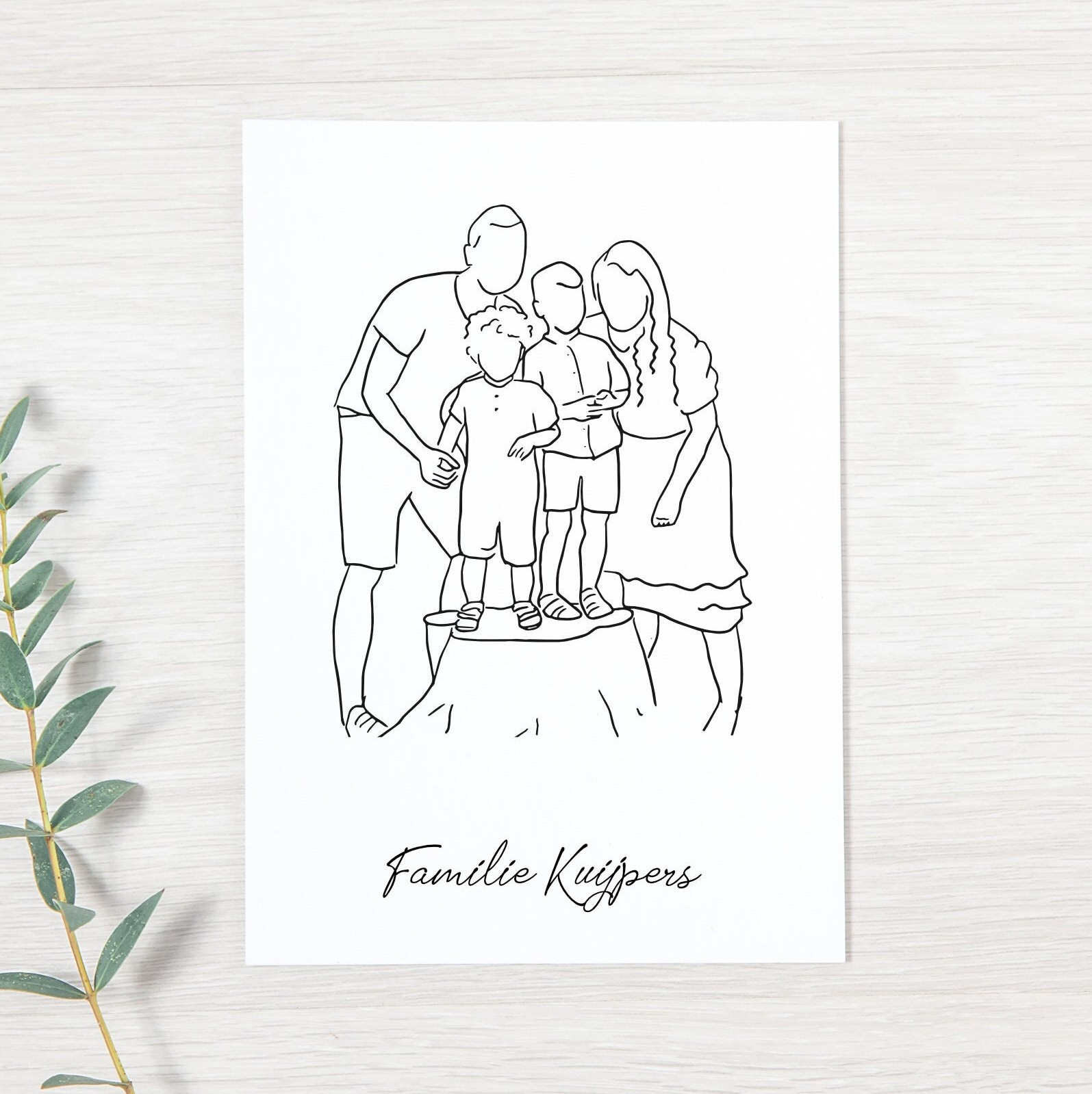 Lijntekening Portret Familietekening Gezin Minimalistisch En Strak Lijntekening Portret Familietekening Gezin Minimalistisch En Strak