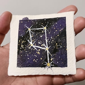 Costellazione Delfino Dipinto Acquerello Originale Serie Costellazioni Costellazioni Arte Tecnica Mista Acquerello Arte Murale