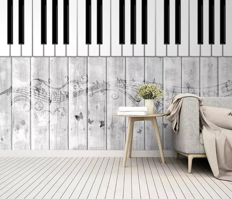 Piano Music Wallpaper Nordic Modern Background Wall Love Music Bedroom Mural Paper Livingroom