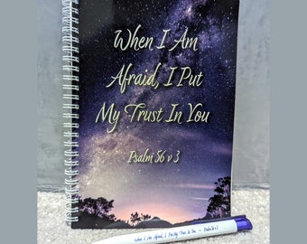 2024 years text jw when I am afraid I put my trust in you notebook notepad pens scripture jw year yearly stationery pioneer gift