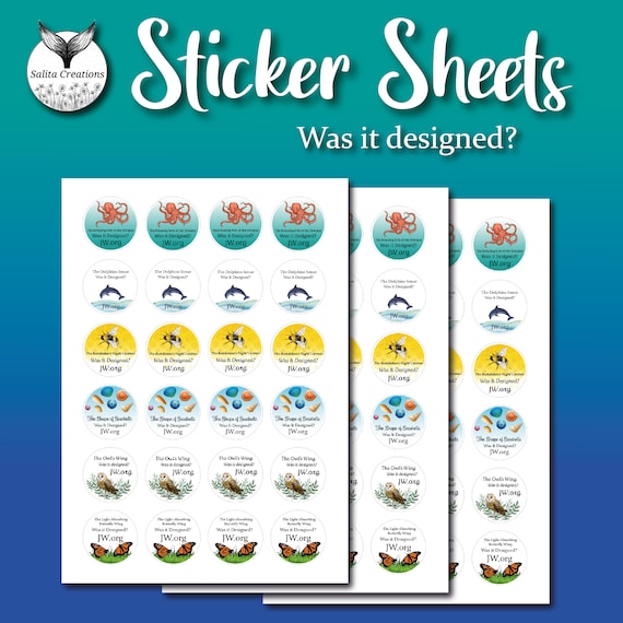 JW ✩.*˚ JW Stickers Was It Designed 3 Sheets WID - Etsy