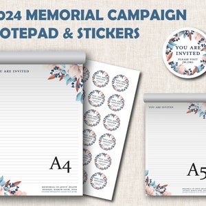 JW Memorial Campaign 2024 You are invited notepad paper lines letter writing set stickers invitation image 1