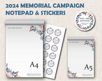 JW Memorial Campaign 2024 You are invited notepad paper lines letter writing set stickers invitation