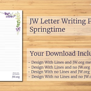 PRIMAVERA JW carta escritura papel descarga digital forrado sitio web campanillas margaritas primavera