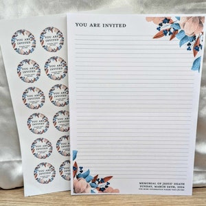 JW Memorial Campaign 2024 You are invited notepad paper lines letter writing set stickers invitation image 5