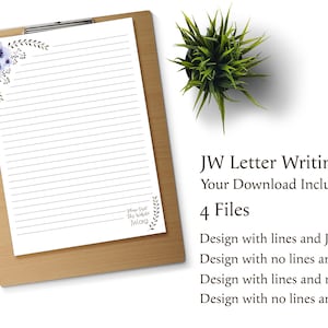 JW Brief Briefpapier digitaler Download liniert Website Blumen Blätter