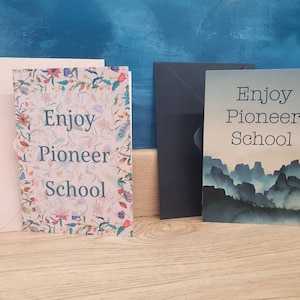Tarjetas de felicitación para pioneros de JW, disfruta de la escuela de pioneros, pioneros, testigos de Jehová