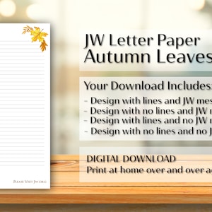 JW carta escritura papel descarga digital forrado sitio web otoño otoño naranja hojas temporada de hojas