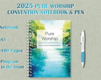 2025 Pure Worship Convention of Jehovah's Witnesses Notebook Pens Program Note taking JW notepad pioneer gift