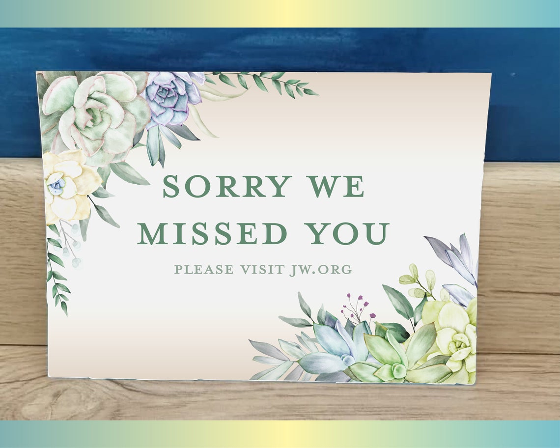 JW Set of 40 Postcards Sorry We Missed You Please Visit Jw.org - Etsy UK