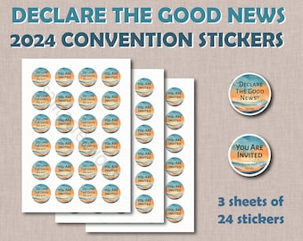 La convention JW 2024 annonce la bonne nouvelle 72 autocollants 3 feuilles