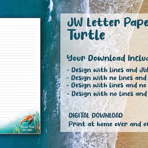 JW carta papel para escrever download digital forrado site tartaruga praia mar subaquático vida marinha peixe azul turquesa